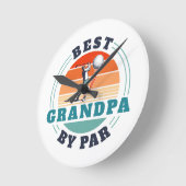 Horloge Ronde Rétro Best Grandpa By Par Custom (Angle)