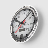 Horloge Ronde "Retro chrome speedometer", design wall clocks (Angle)