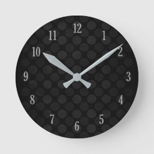 Horloge Ronde Retro faded black circles pattern