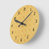 Horloge Ronde Retro faded yellow circles pattern (Angle)