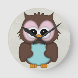 Horloge Ronde Rétro hibou mignon