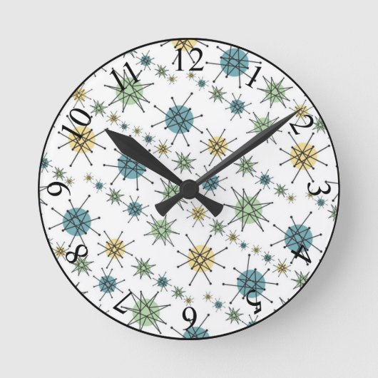 Horloge Ronde Retro Hipster Space Age (Recto)