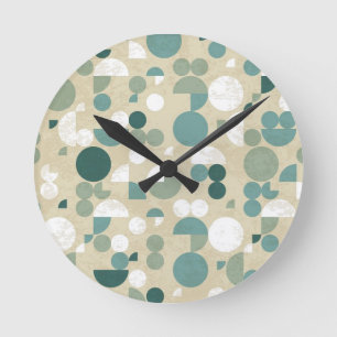 Horloge Ronde Rétro motif abstrait