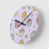 Horloge Ronde Rétro motif de bonbons (Angle)