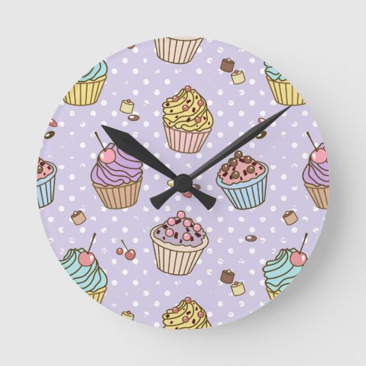 Horloge Ronde Rétro motif de bonbons (Recto)