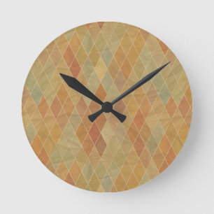 Horloge Ronde Rétro motif géométrique 2