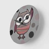 Horloge Ronde Retro Owl (Angle)