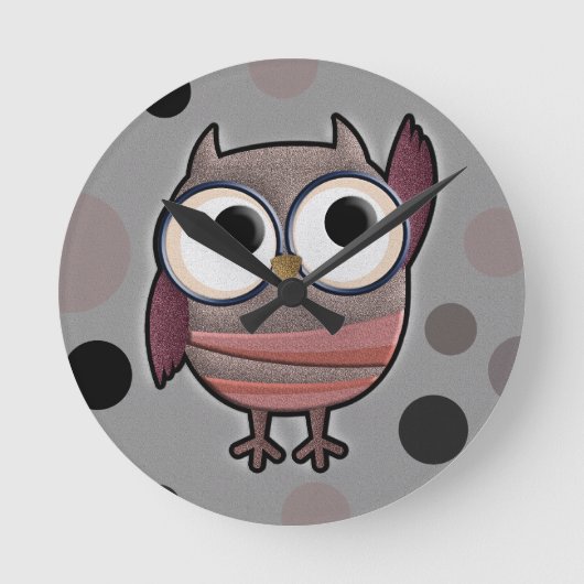 Horloge Ronde Retro Owl (Recto)