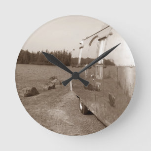 Horloge Ronde Rétro Réflexion Vintage de la remorque en aluminiu