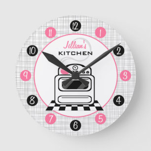 Horloge Ronde Rétro Stove Personalized Kitchen Clock