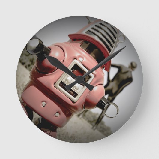 Horloge Ronde Rétro Toy Robby Robot 04 (Recto)