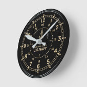 Horloge Ronde Retro U.S. NAVY Clock imitation (Angle)