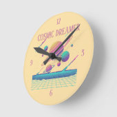 Horloge Ronde Retro Vaporwave Planets Synthwave (Angle)