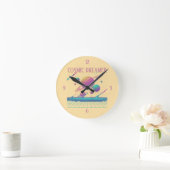 Horloge Ronde Retro Vaporwave Planets Synthwave (Maison)