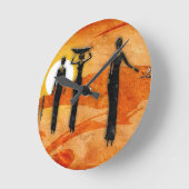 Horloge Ronde Rétros cadeaux vintages 35 de style de l'Afrique (Angle)