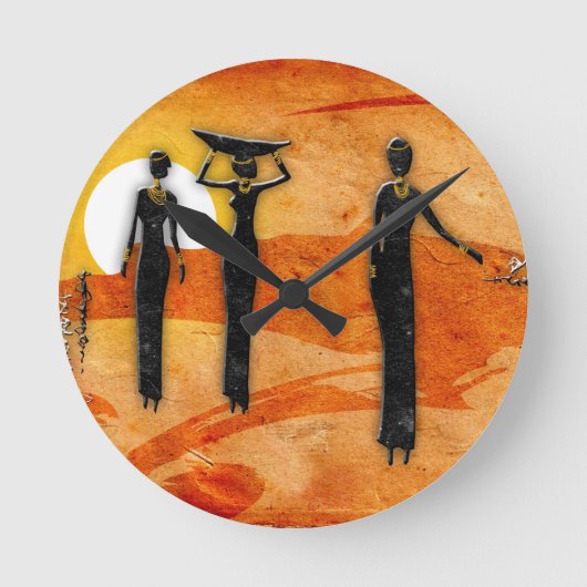 Horloge Ronde Rétros cadeaux vintages 35 de style de l'Afrique (Recto)