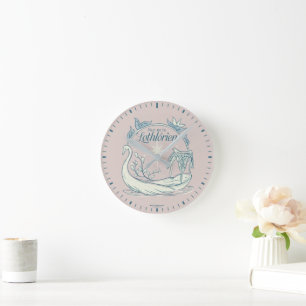 Horloge Ronde Retrouvez-moi à LOTHLORIEN™ - Bateau cygne