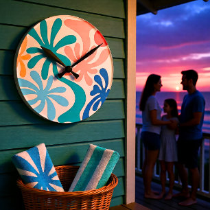 Horloge Ronde Retrouvez-moi sous le thème de l'été Palm