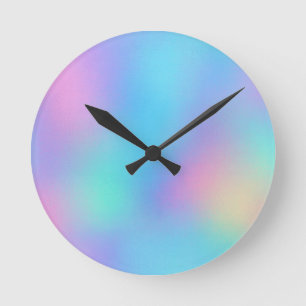 Horloge Ronde Rêve Pastel Holographique