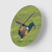 Horloge Ronde Réveil persistant - conception de ferme de coq (Angle)