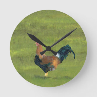 Horloge Ronde Réveil persistant - conception de ferme de coq