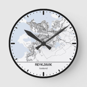Horloge Ronde Reykjavik Clock City Line Art