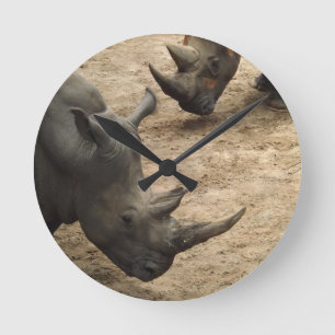 Horloge Ronde Rhinocéros