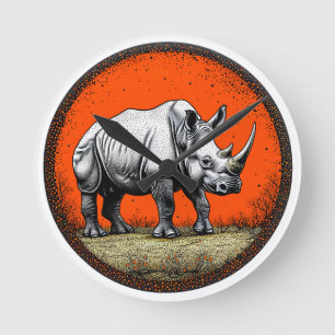 Horloge Ronde Rhinoceros