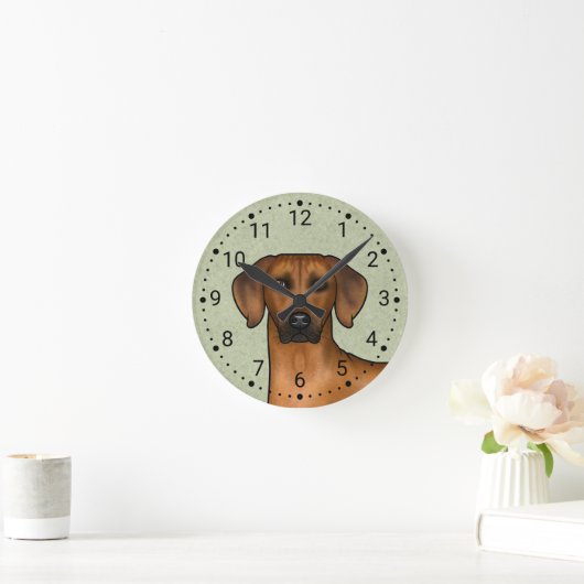 Horloge Ronde Rhodesian Ridgeback Brown Africain Lion Chien Head (Maison)