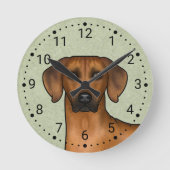 Horloge Ronde Rhodesian Ridgeback Brown Africain Lion Chien Head (Recto)