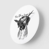 Horloge Ronde Rhodesian Ridgeback Happy Face (Angle)