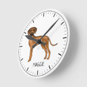 Horloge Ronde Rhodesian Ridgeback mignon Chien Lion Brown Avec N (Angle)