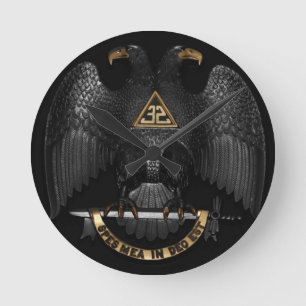 Horloge Ronde Rite écossais maçon Eagle de 32 degrés