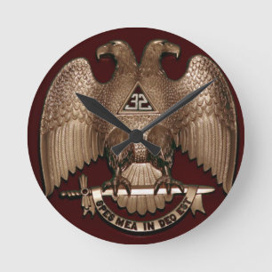 Horloge Ronde Rite écossais rouge d'Eagle de double de maçon d