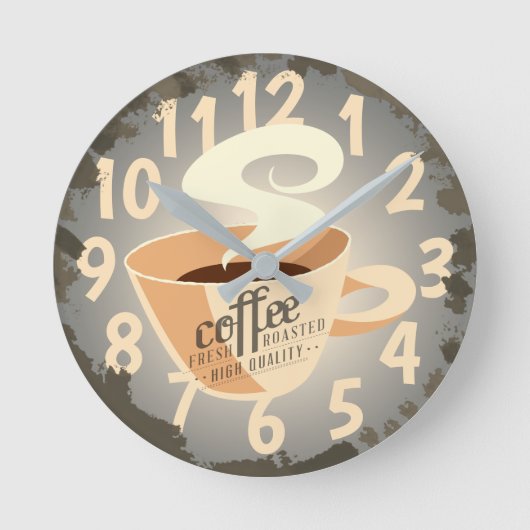Horloge Ronde Roasted Coffee (grey) with faux rust frame (Recto)