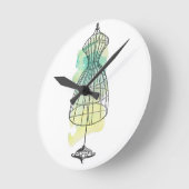 Horloge Ronde Robe d'aquarelle (Angle)