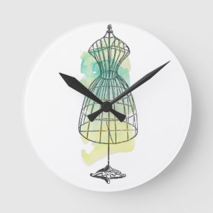 Horloge Ronde Robe d'aquarelle