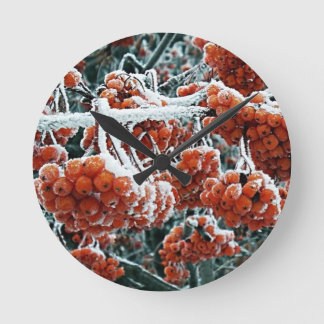 Horloge Ronde Robe neige hivernale
