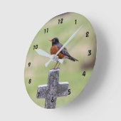 Horloge Ronde Robin sur croix (Angle)