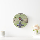 Horloge Ronde Robin sur croix (Maison)