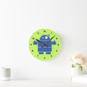 Horloge Ronde Robot bleu mignon (Maison)