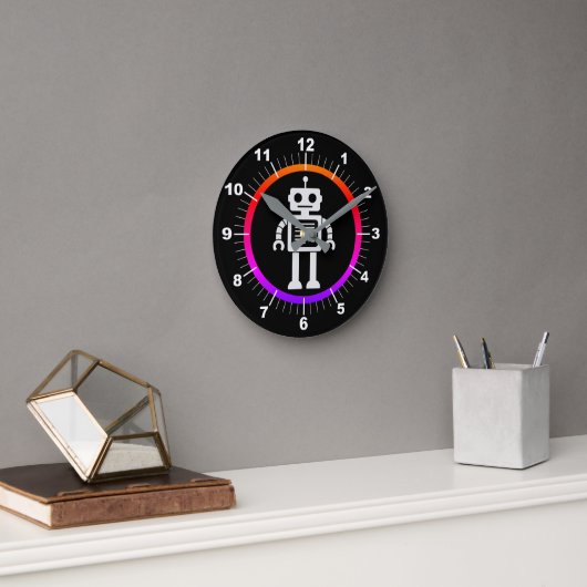 Horloge Ronde Robot Rétro (Bureau)