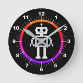 Horloge Ronde Robot Rétro (Recto)