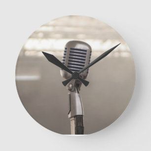 Horloge Ronde Rocks And Roll Microphone