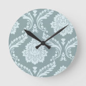 Horloge Ronde Rococo Damask Art I Duck Egg Blue+Teal (Recto)