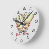 Horloge Ronde Roi du Poker (Angle)