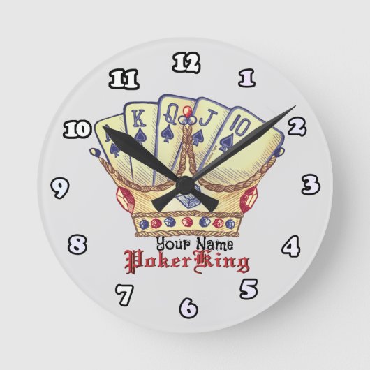 Horloge Ronde Roi du Poker (Recto)