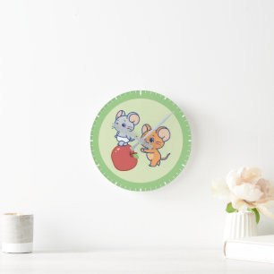 Horloge Ronde Rollage Anime Tuffy et Jerry Apple