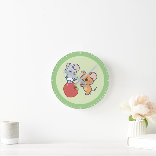 Horloge Ronde Rollage Anime Tuffy et Jerry Apple (Maison)
