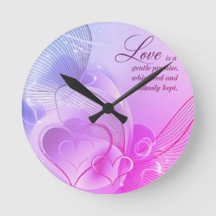 Horloge Ronde Romance Artistique Élégant Cœur Doré